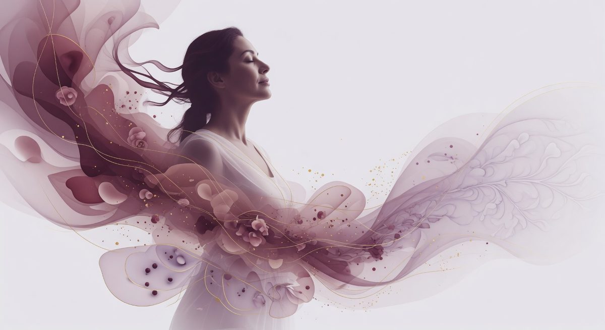Hopeful, dignified medical illustration representing endometriosis pain relief and SLBST Pharma's therapeutic approach