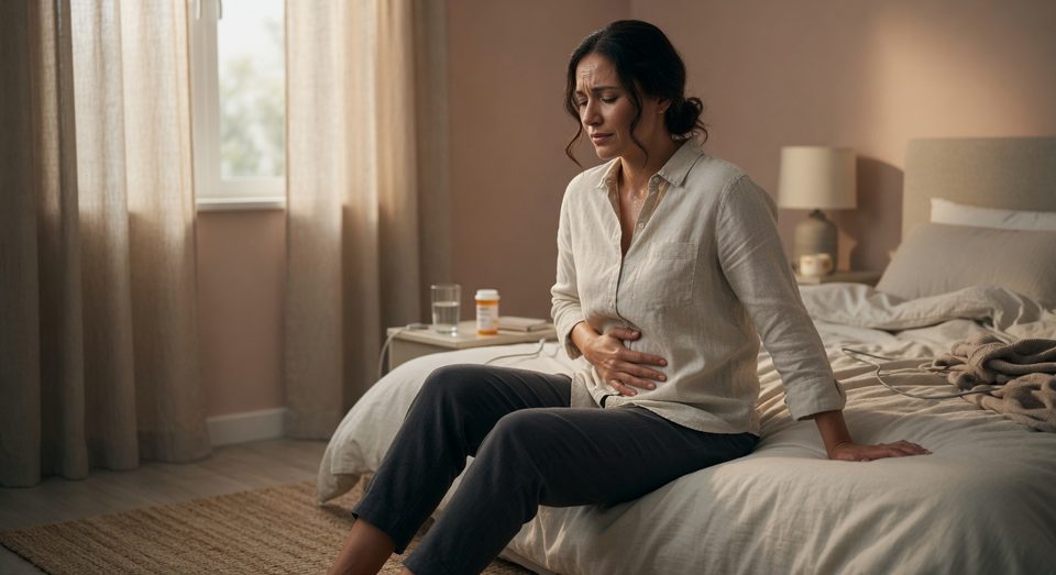 Woman experiencing the debilitating pain of endometriosis